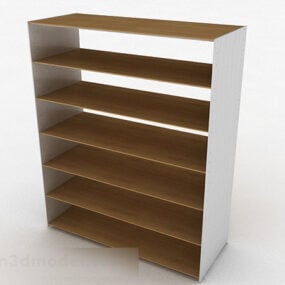 Modelo 3D de design de gabinete de parede marrom simples