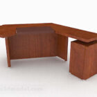 Yksinkertainen ruskea puinen työpöytä