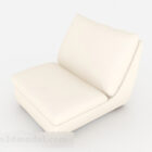 Simple Casual Beige White Single Sofa