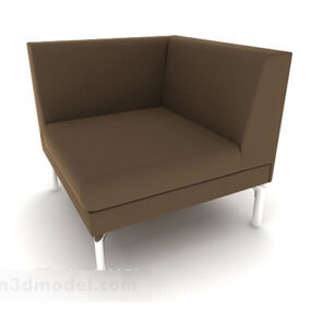 简约休闲棕色单人沙发3d模型