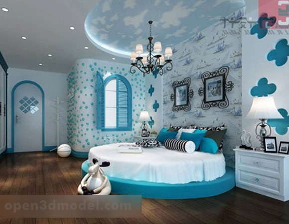 Simple Children Bedroom Interior 3d Model Max Vray