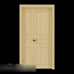 3д модель простой обычной двери из массива дерева