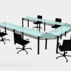 シンプルな会議用テーブルチェアセット