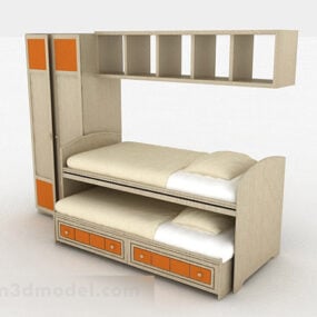 3д модель креативного дизайна двухъярусной кровати для небольшого пространства