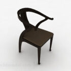 Simple Dark Brown Wooden Home Chair Design