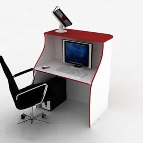 Semplice modello 3d di scrivania e sedia