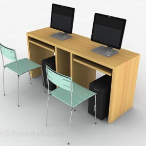 Simple Desk And Chair Combination 3d model