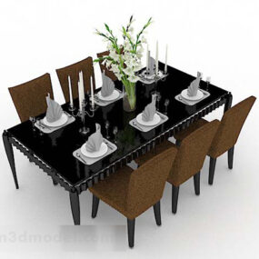 Modern Dining Table And Chair 3d model