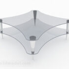 シンプルなダブルガラスティーテーブル家具