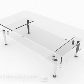 Simple Glass Home Coffee Table Decor 3d model