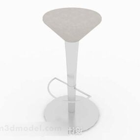 3d модель простого барного стільця сірого кольору