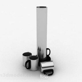 Simple Gray Cup Set 3d model