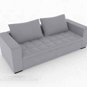 Modern Gray Double Sofa Furniture 3d model