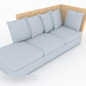 3д модель дизайна простого серого многоместного дивана