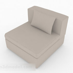 Simple Gray Fabric Single Armchair 3d model