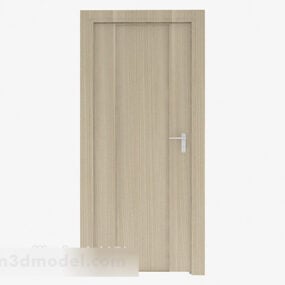 דלת עץ מלא אפור פשוטה דגם תלת מימד