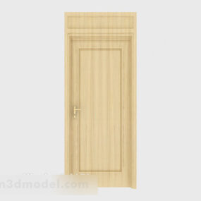 सरल उच्च ग्रेड ठोस लकड़ी का दरवाजा 3डी मॉडल