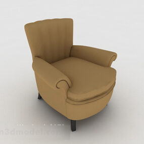 Simple Home Brown Casual Single Sofa 3d model