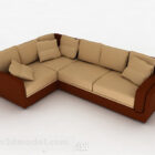 Simple Brown Multi-seats Sofa Furniture