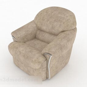 Mẫu 3d thiết kế ghế sofa đơn màu nâu đơn giản tại nhà