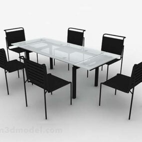Modern Home Dining Table And Chair 3d model
