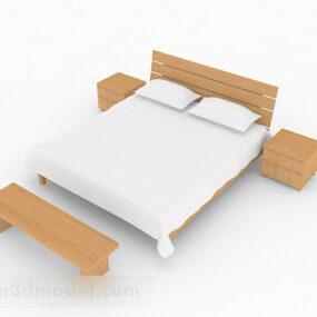Simple Home Double Bed 3d model