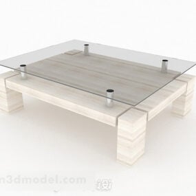 Simple Home Double Glass Tea Table Furniture 3d model