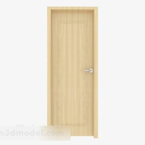 Simple Home Solid Wood Door 3d model