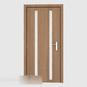 Modelo 3d de puerta de habitación de madera maciza para el hogar simple