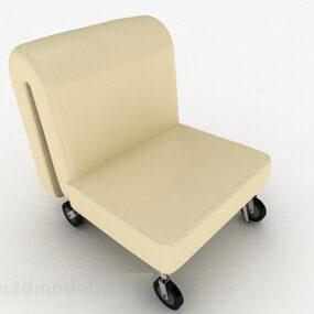 Simple Yellow Single Sofa Chair 3d model