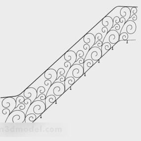 Corrimão de escada de ferro simples modelo 3d