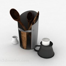 Simple Kitchen Utensil Bucket 3d model