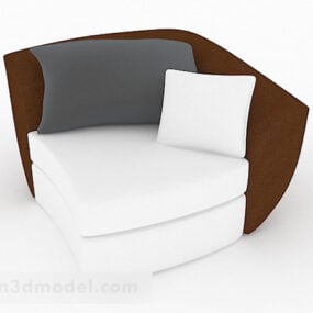 Prosta konstrukcja mebli z pojedynczą sofą Model 3D