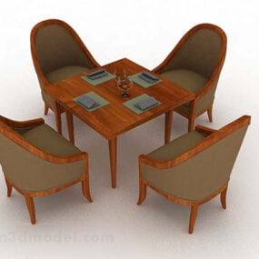 Eenvoudig vrijetijds kleine tafels en stoelen 3D-model