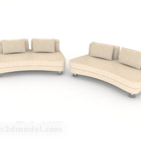 نموذج أريكة بني فاتح بسيط ثلاثي الأبعاد
