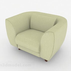 Simple Light Green Single Sofa 3d model