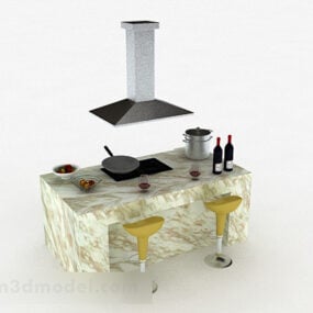 Marble Pattern Multi Functional Cabinet 3d-modell