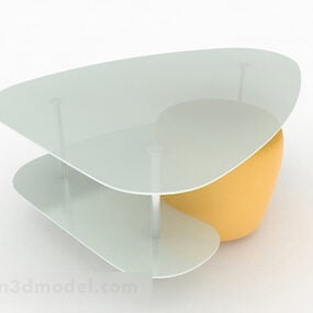Simple Modern Glass Coffee Table Furniture 3d model
