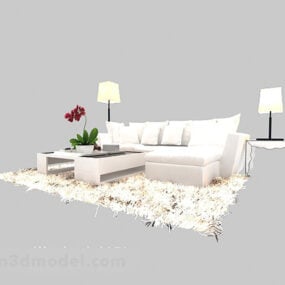 Простий сучасний диванний гарнітур 3d модель