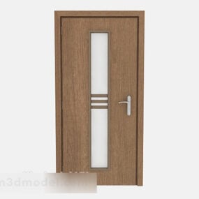 Prosty nowoczesny model drzwi z litego drewna 3D