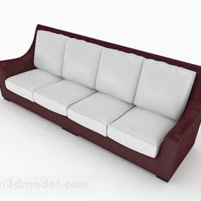 3д модель простого многоместного дивана-мебели