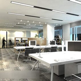 Simple Office Area Interior 3d model