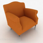 Orange Fabric Single Sofa
