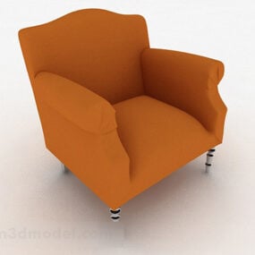 Orange Fabric Single Sofa 3d model