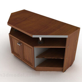 Simple Personality Brown Wooden Office Cabinet 3d model