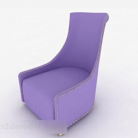 Simple Purple Single Sofa Decor דגם תלת מימד