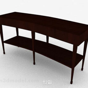 Simple Rectangular Wooden Table 3d model