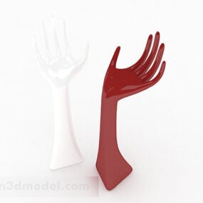 Porte-bijoux simple rouge et blanc modèle 3D