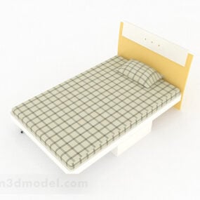Yastıklı Tek Kişilik Yatak 3d model