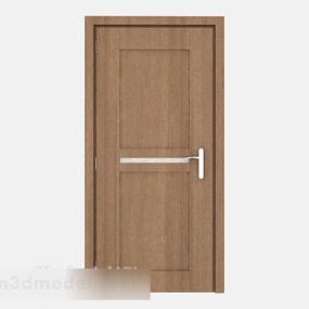 Modelo 3d de porta de sala de madeira maciça simples
